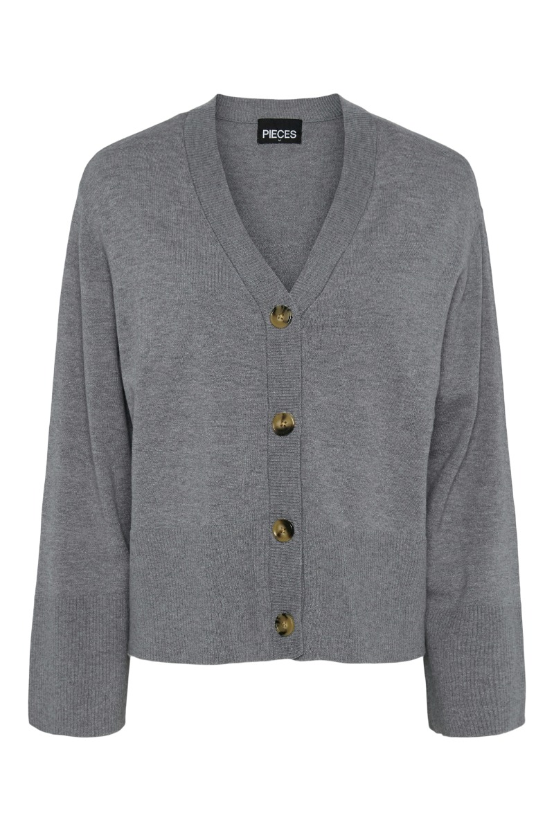 Cardigan   Pc Sia Ls Cardigan   Medium Grey Melange fra Pieces