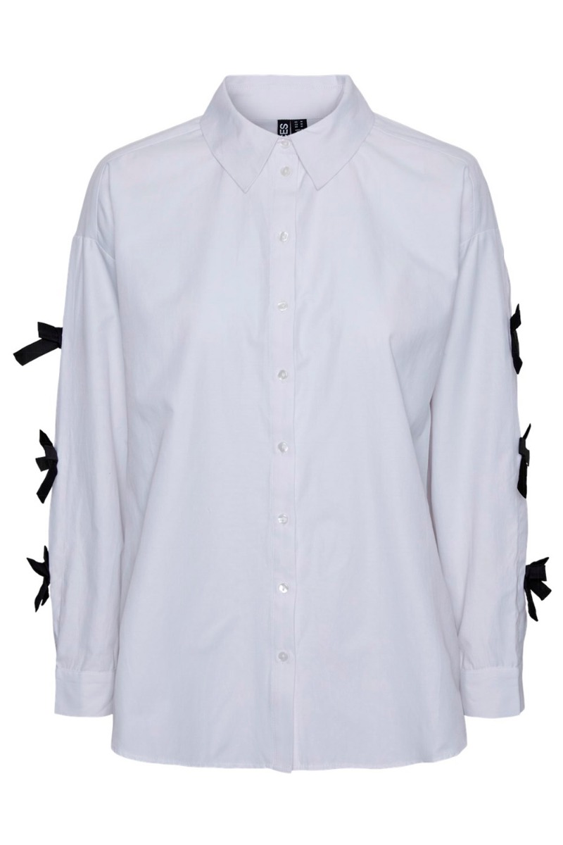 Skjorte   Pc Bell Ls Shirt D2d   Jit Bc Bright White fra Pieces