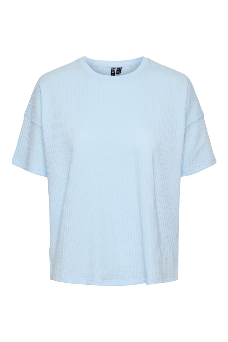 T Shirt   Pc Brecca Ss O Neck Oversized Tee   Nantucket Breeze fra Pieces
