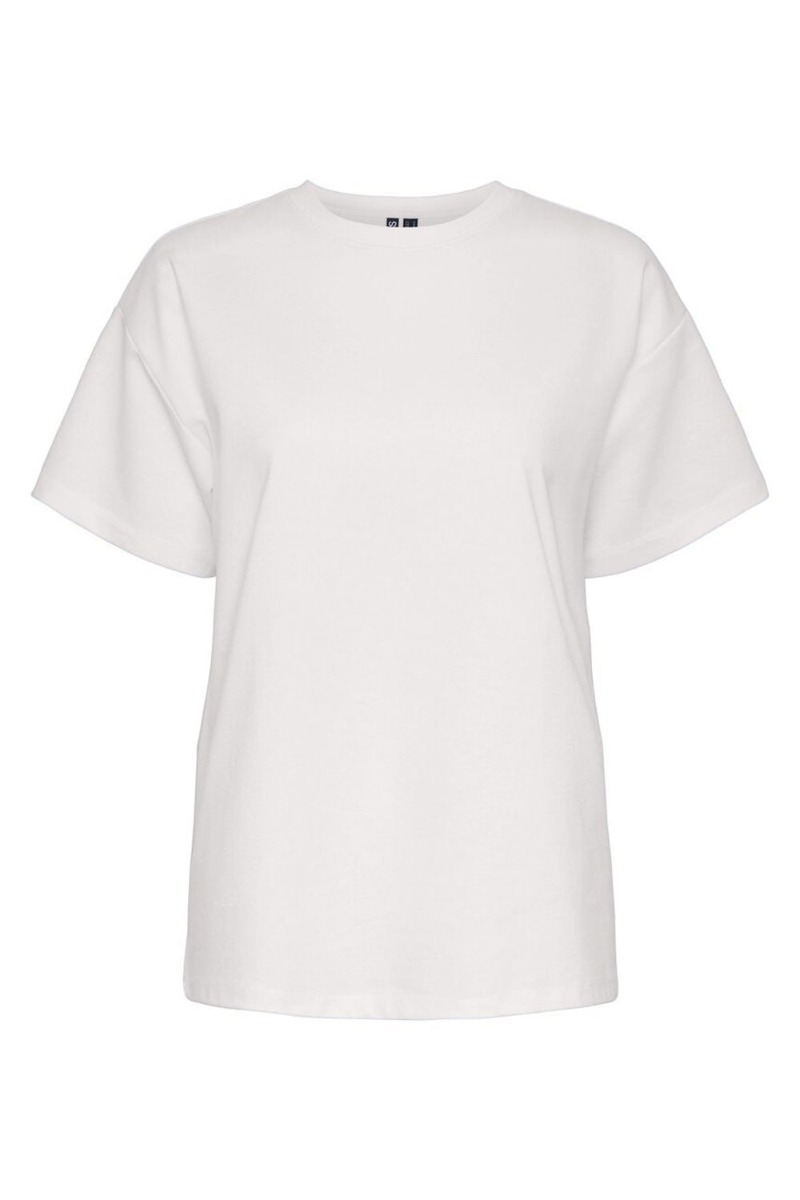 T Shirt   Pc Skylar Ss Oversized Tee   Bright White fra Pieces