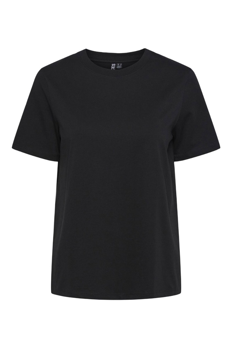 T Shirt   Pc Ria Ss Solid Tee   Black fra Pieces