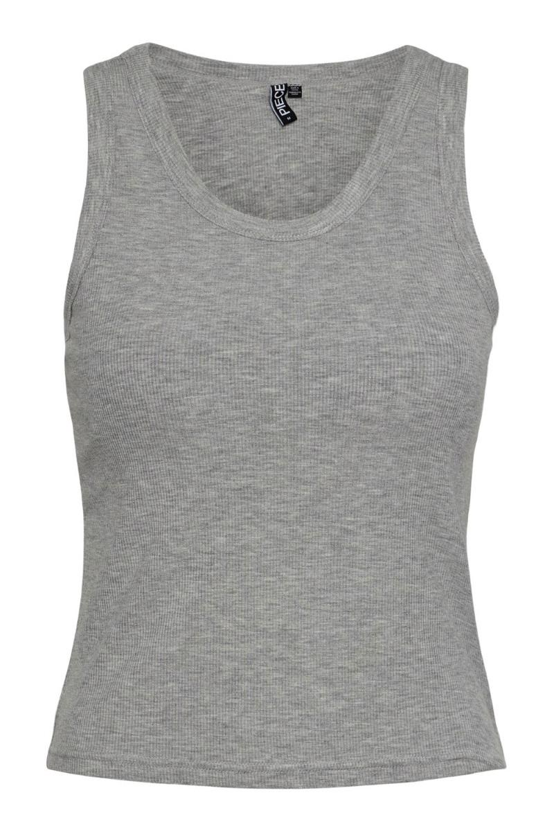 Top   Pc Anibi Sl Bra Top   Light Grey Melange fra Pieces