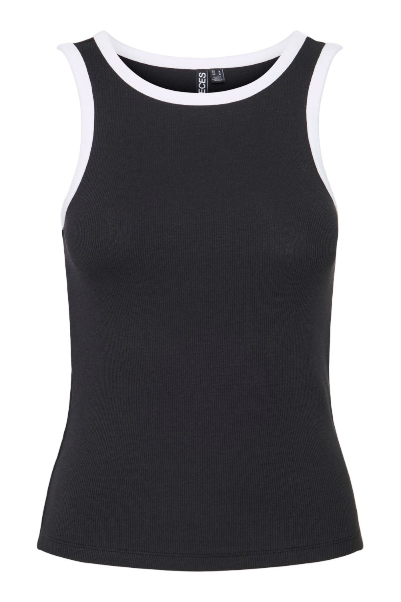 Top   Pc Stephanie Tank Top   Black White fra Pieces