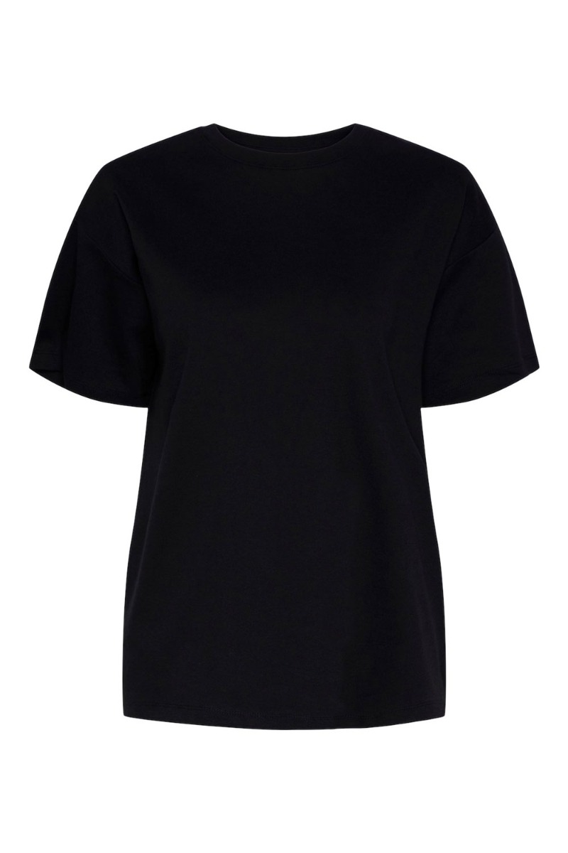 T Shirt   Pc Skylar Ss Oversized Tee   Black fra Pieces
