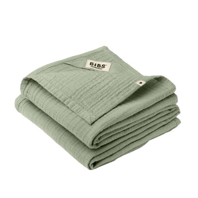 Sleep   Muslin Stofble I 2 Pak   70x70 Cm.   Sage fra Bibs