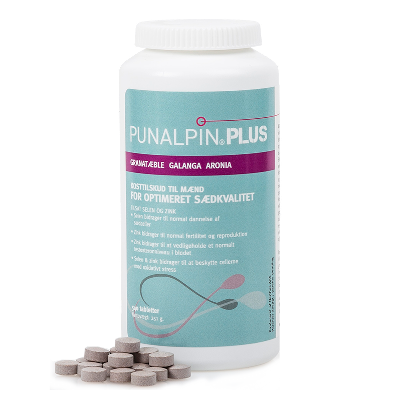 Punalpinâ® Plus (540 Tabl.) Granatæble, Galanga, Aronia, Zink, Selen fra Babyplan