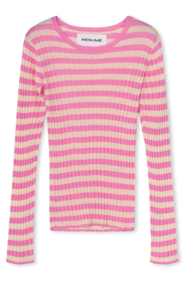 Bluse   Arliers Knit Blouse   Multi Pink fra Résumé