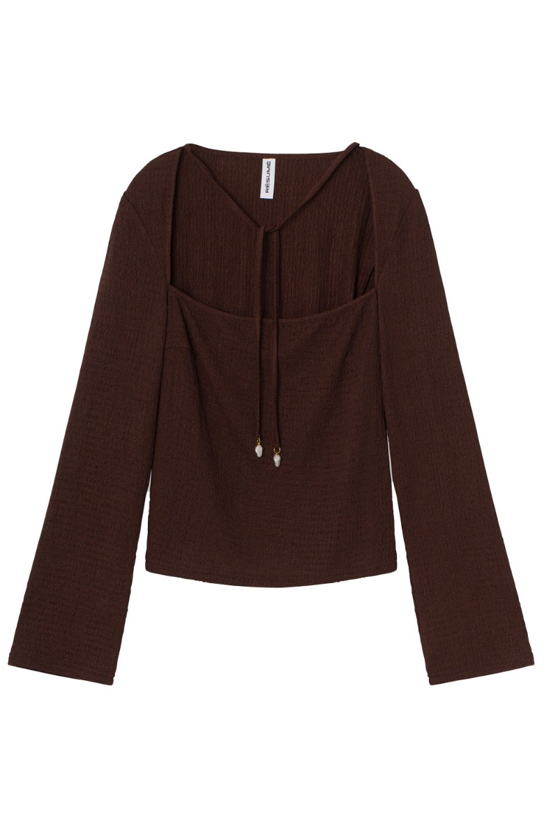 Bluse   Vedars Blouse   Brown fra Résumé
