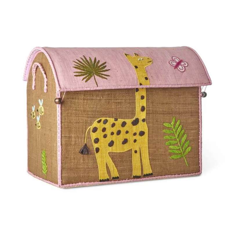 Raffia Opbevaringshus   Wildlife   Pink   Mellem fra Rice