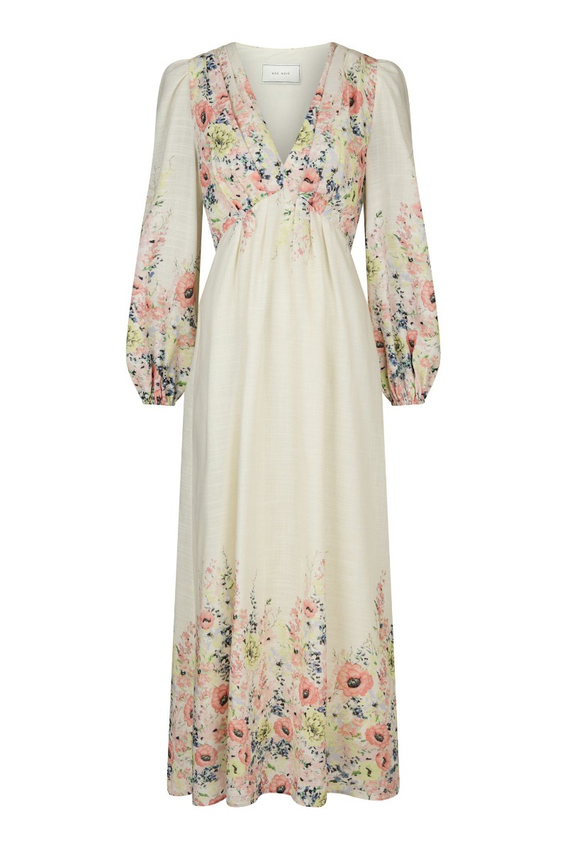 Kjole   Silfi Flower Print Dress   Creme (levering Slut April) fra Neo Noir