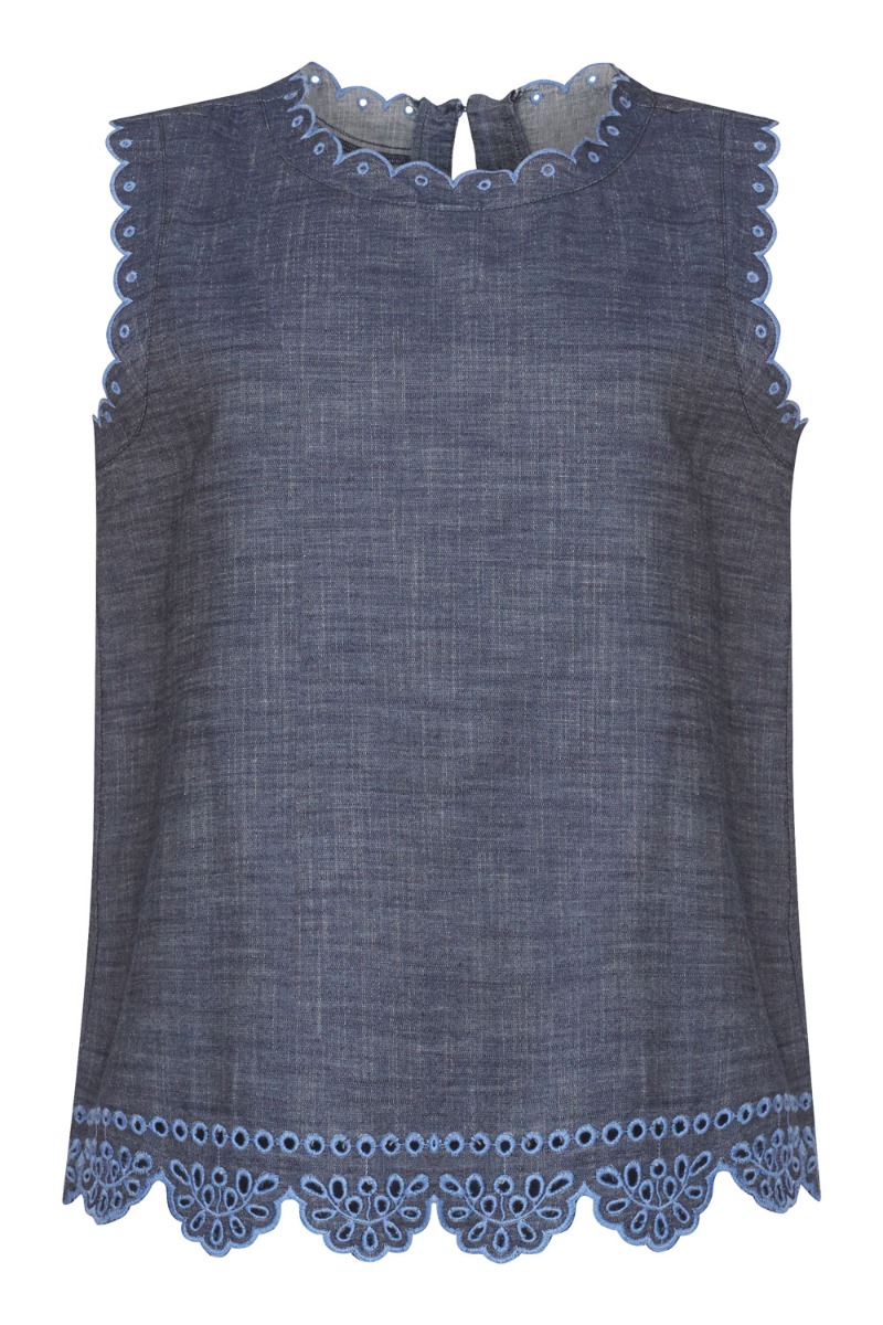 Top   Isema Ss   Denim fra Sisters Point