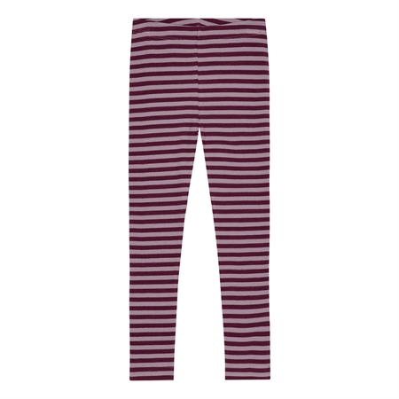 Stribede Rib Leggings Due Lilla & Blomme Lilla fra Birkholm