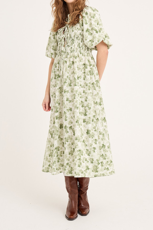A View   Kjole   Tabita Dress   Green White fra A-view