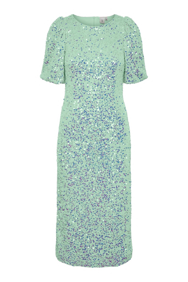 Y.a.s   Kjole     Maja Sequin 2 4 Midi Dress   Show Mist Green fra Yas