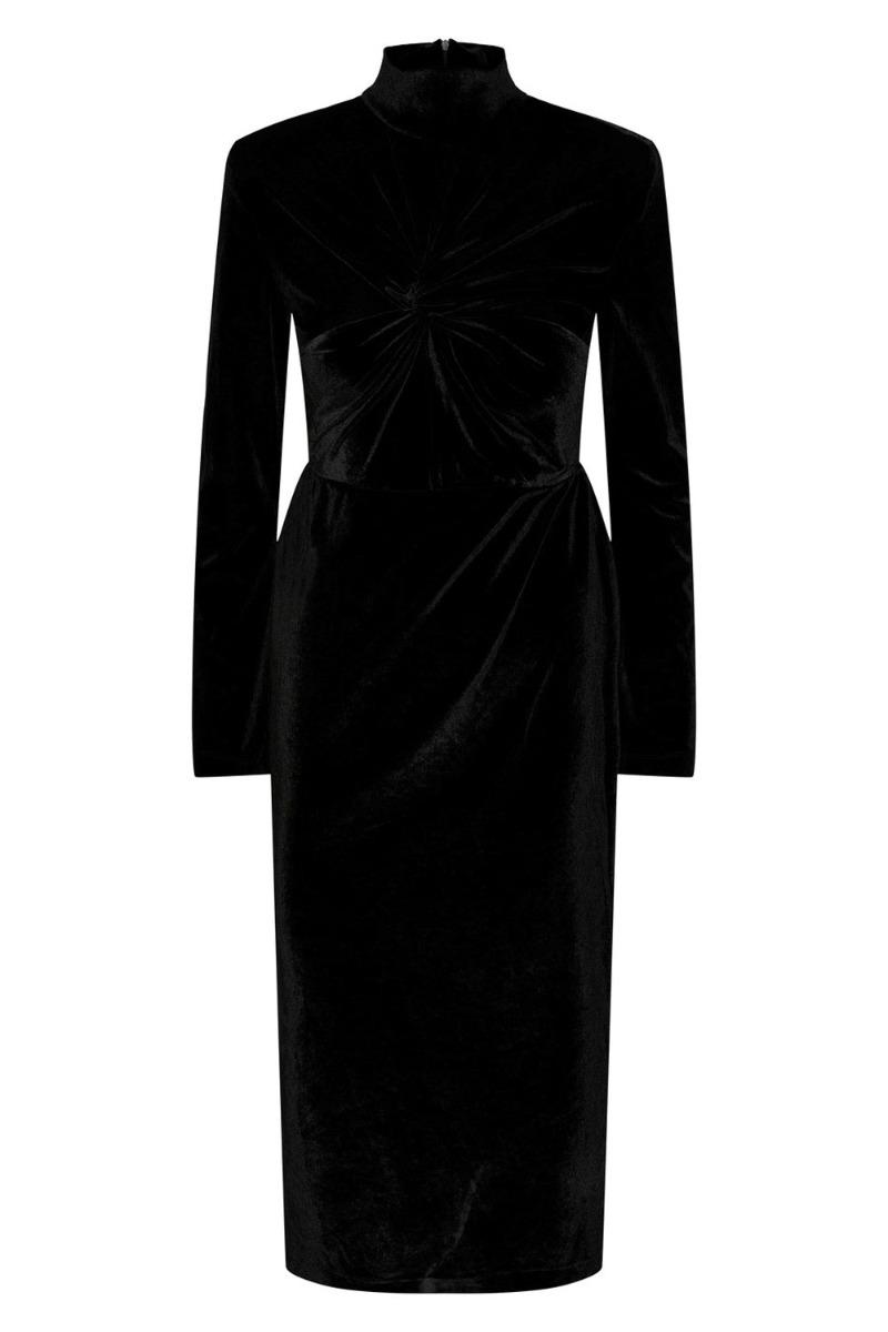 Y.a.s   Kjole     Novella High Neck Ls Midi Dress   Black fra Yas