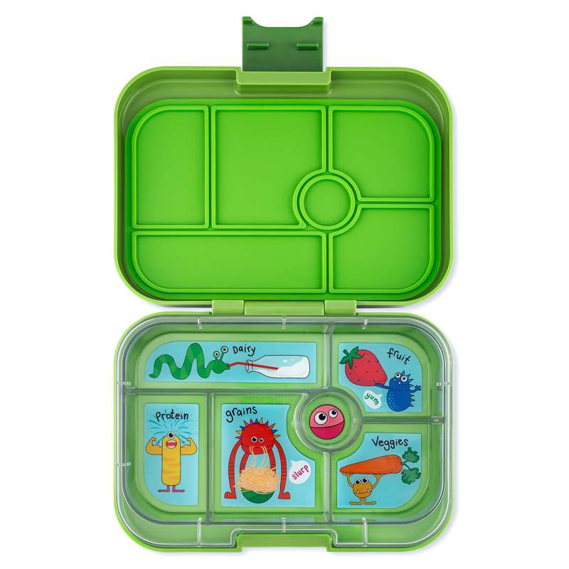 Madkasse   Original   6 Rum   Matcha Green Funny Monsters fra Yumbox