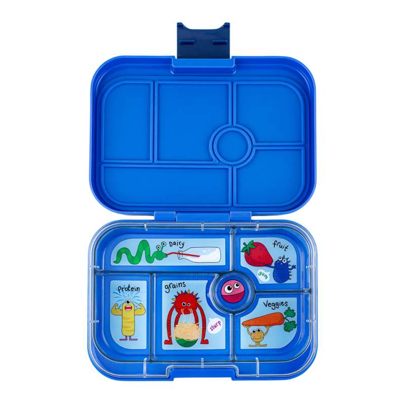 Madkasse   Original   6 Rum   Surf Blue Funny Monsters fra Yumbox