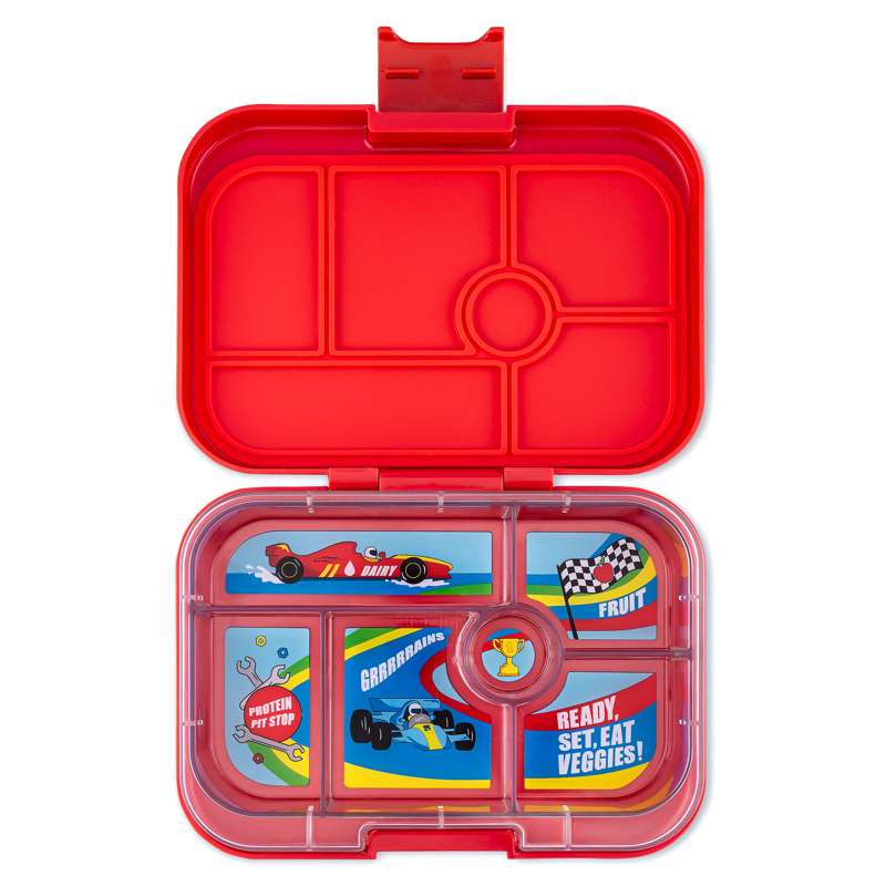 Madkasse   Original   6 Rum   Roar Red Race Cars fra Yumbox