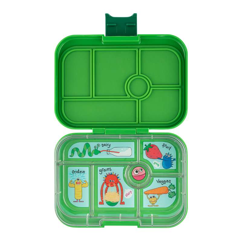 Madkasse   Original   6 Rum   Jurassic Green Funny Monsters fra Yumbox