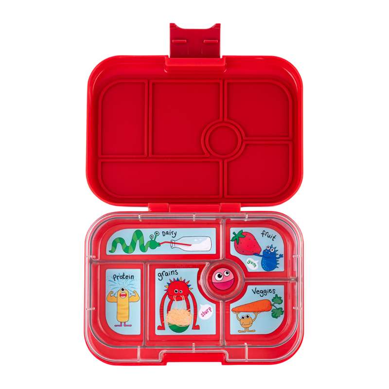 Madkasse   Original   6 Rum   Wow Red Funny Monsters fra Yumbox