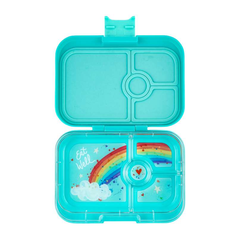 Madkasse   Panino   4 Rum   Misty Aqua Rainbow fra Yumbox