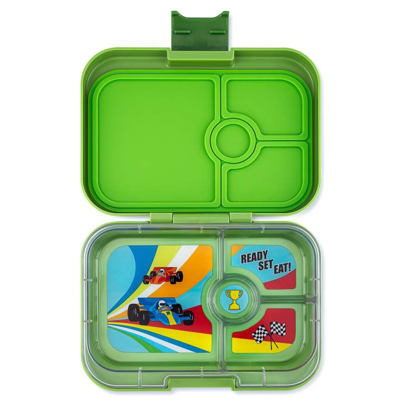 Madkasse   Panino   4 Rum   Matcha Green Race Cars fra Yumbox
