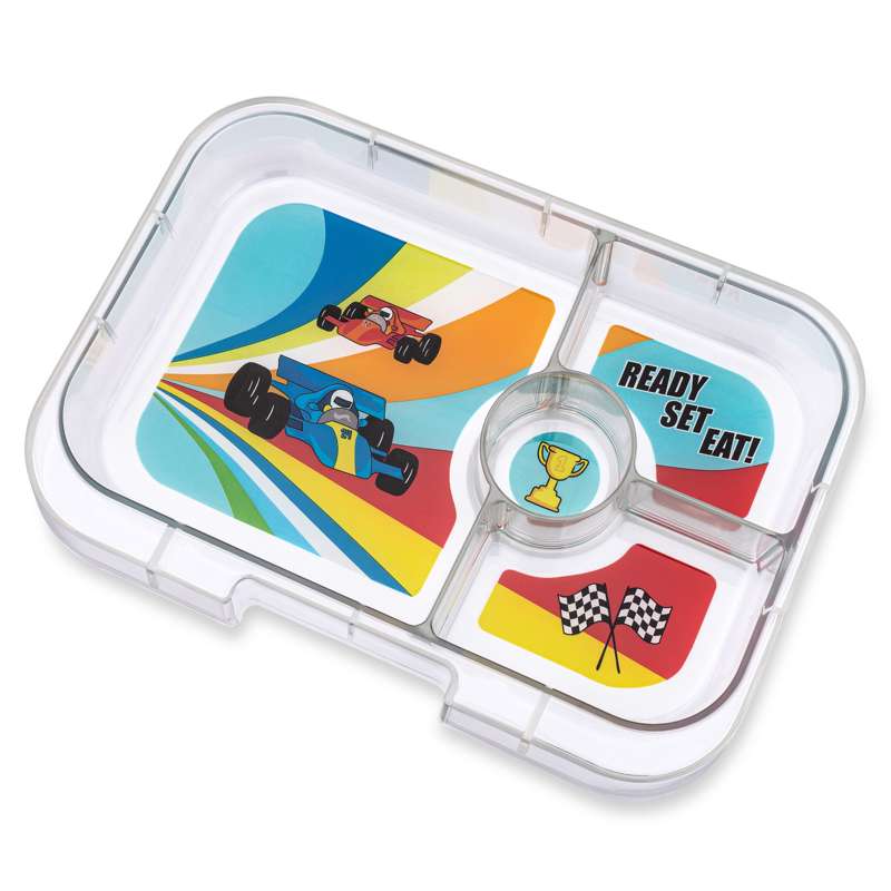 Indsatsbakke   Panino Tray   4 Rum   Race Cars fra Yumbox