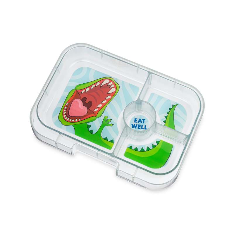 Indsatsbakke   Panino Tray   4 Rum   Dinosaur fra Yumbox