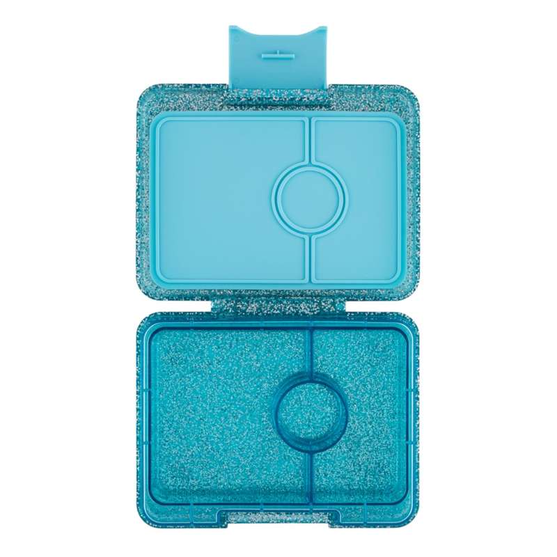 Madkasse   Minisnack   3 Rum   Twinkle Aqua Glitter fra Yumbox
