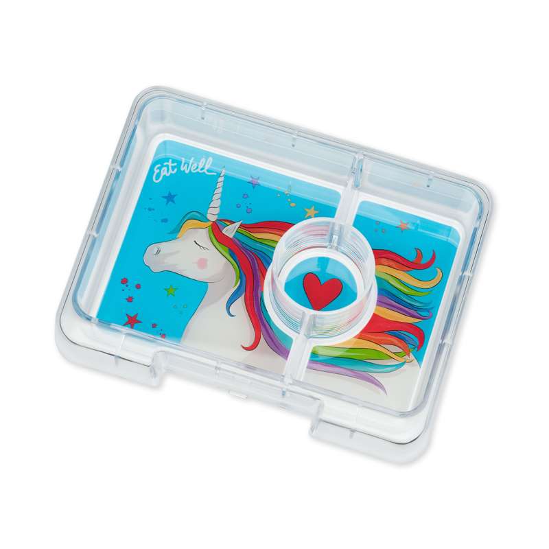 Indsatsbakke   Minisnack Tray   3 Rum   Magical Unicorn fra Yumbox