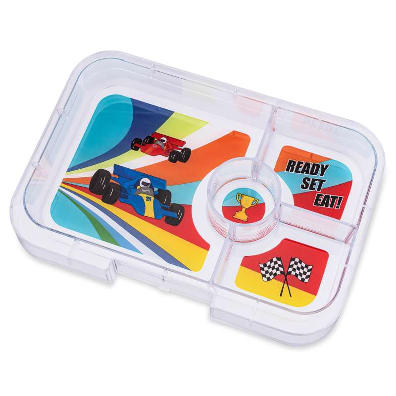 Indsatsbakke   Tapas Tray   4 Rum   Race Cars fra Yumbox
